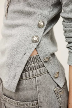 Ba&Sh GIULIA T-SHIRT GRIS Outlet