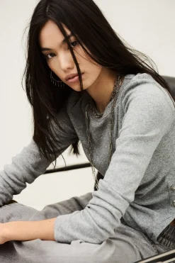 Ba&Sh GIULIA T-SHIRT GRIS Outlet