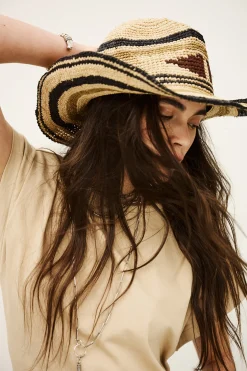 Ba&Sh HINDIRA sombrero trenzado NEGRO Best