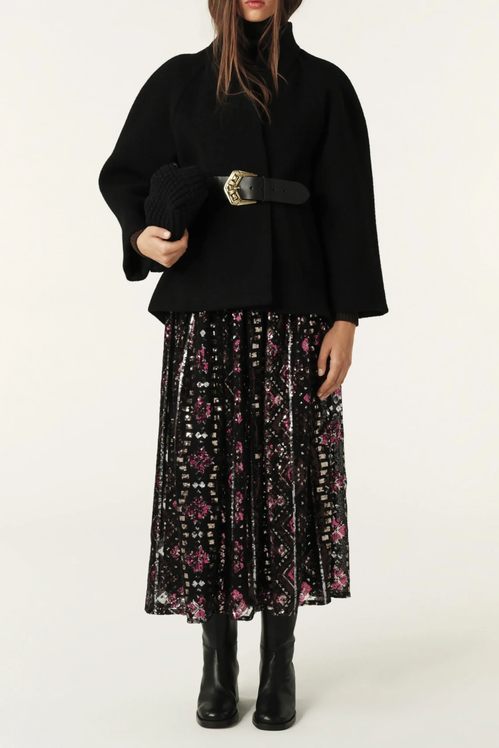 Ba&Sh HINI capa con mangas acampanadas NEGRO Outlet