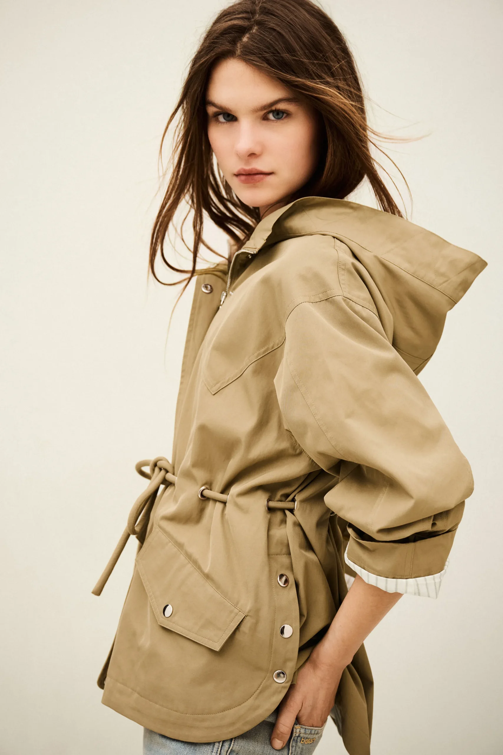 Ba&Sh ILIO parka larga con cinturón MARRON Outlet
