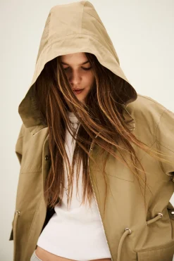 Ba&Sh ILIO parka larga con cinturón MARRON Outlet