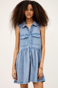 Ba&Sh ILONA vestido camisero AZUL Sale