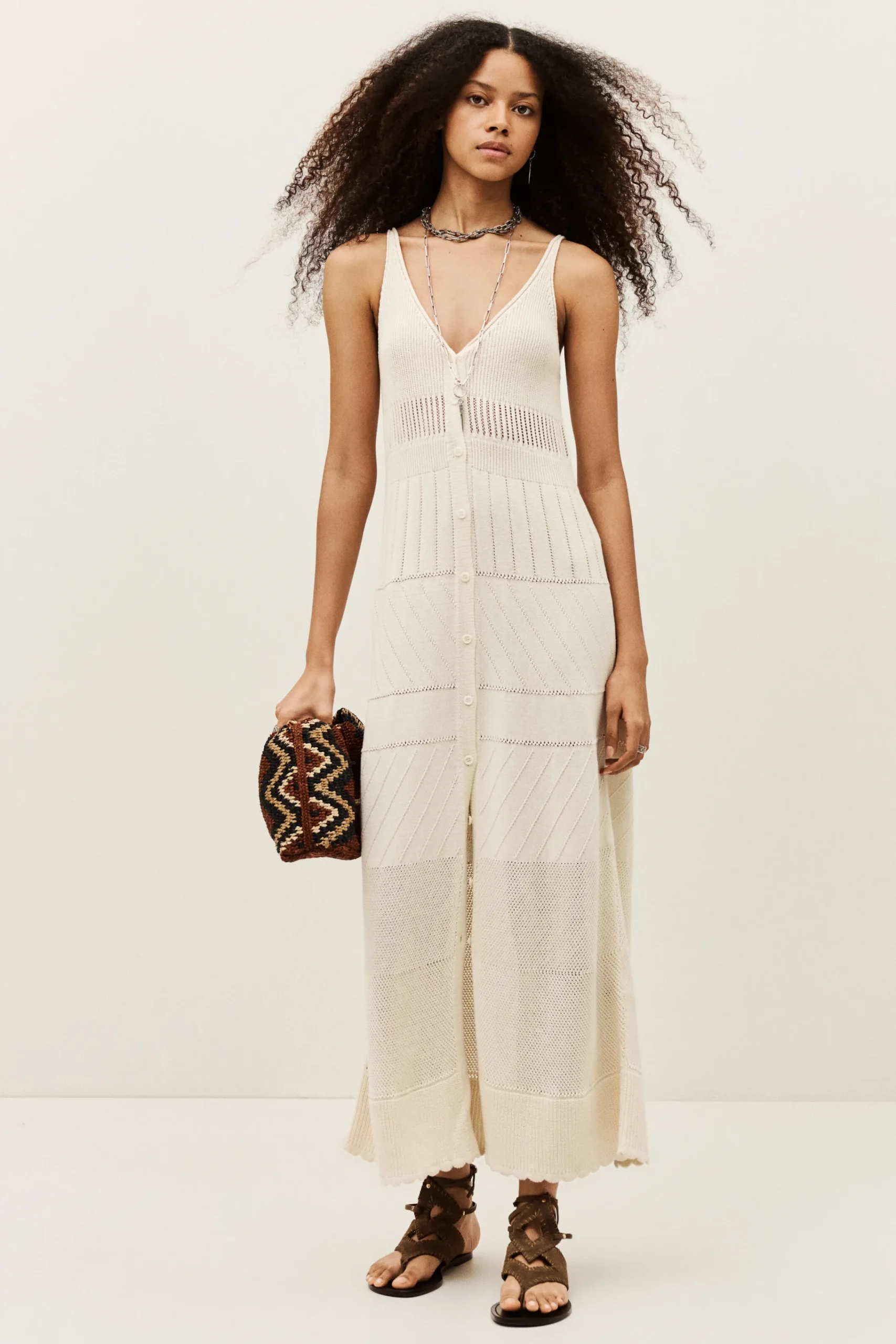 Ba&Sh JOELLE vestido midi ECRU Discount