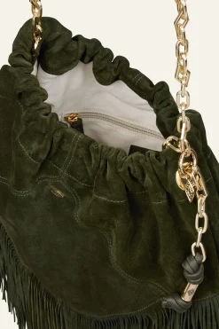 Ba&Sh JUNE bolso de ante con flecos VERDE Online