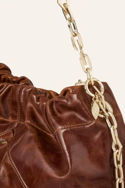 Ba&Sh JUNE bolso de mano de cuero MARRON Discount
