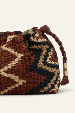 Ba&Sh JUNE bolso de mano de rafia tribal NEGRO Sale
