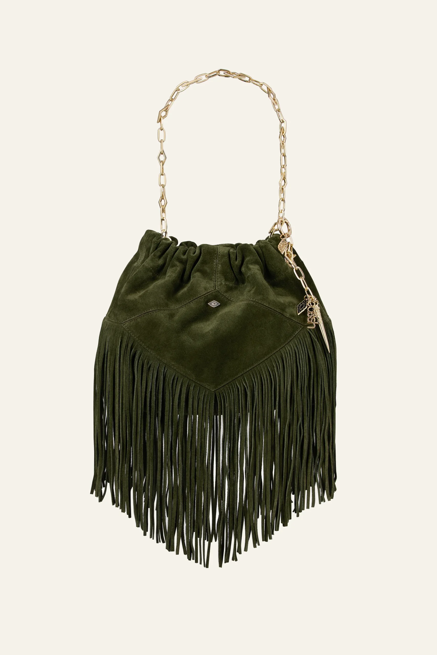 Ba&Sh JUNE bolso mini de ante VERDE