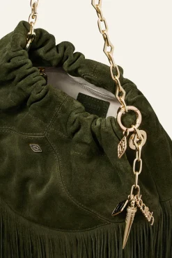 Ba&Sh JUNE bolso mini de ante VERDE