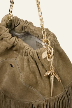 Ba&Sh JUNE bolso mini de ante VERDE Discount