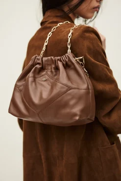 Ba&Sh JUNE bolso mini de cuero MARRON