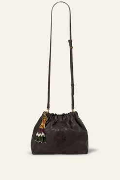 Ba&Sh JUNE bolso tote mini con cuentas MARRON Discount