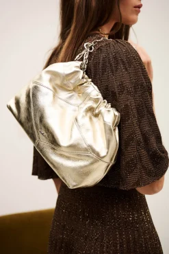 Ba&Sh JUNE bolso tote mini de cuero ECRU Discount
