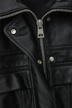 Ba&Sh KASSIA chaqueta de cuero oversize NEGRO Sale