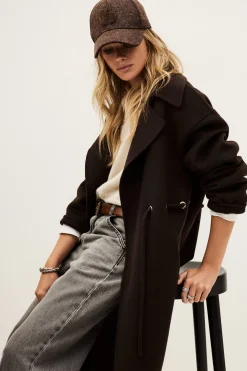 Ba&Sh KATE midi coat MARRON