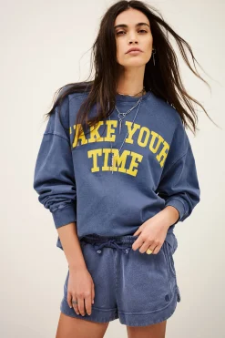 Ba&Sh KEYRA sudadera de algodón oversize AZUL Discount