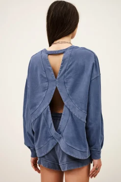 Ba&Sh KEYRA sudadera de algodón oversize AZUL Discount