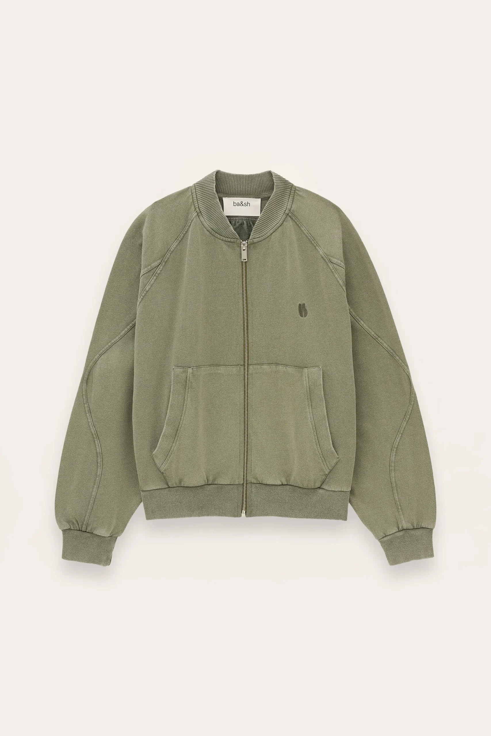 Ba&Sh KIRA sudadera de algodón con cremallera VERDE Sale