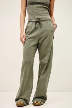 Ba&Sh KOKO pantalón ancho de algodón € 135 VERDE Outlet