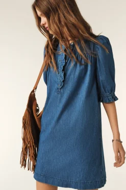 Ba&Sh LICONI vestido corto de mezclilla AZUL Sale