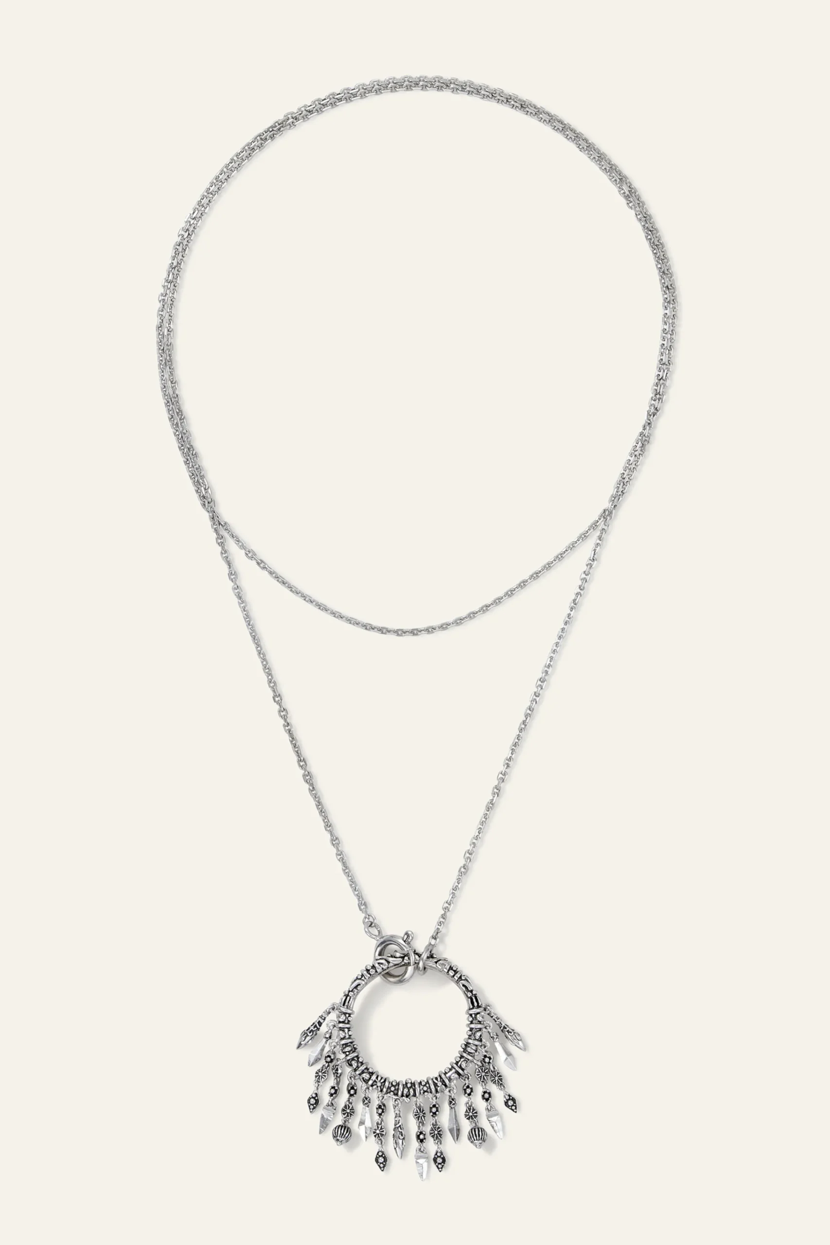 Ba&Sh LINA collar largo con aro GRIS Outlet