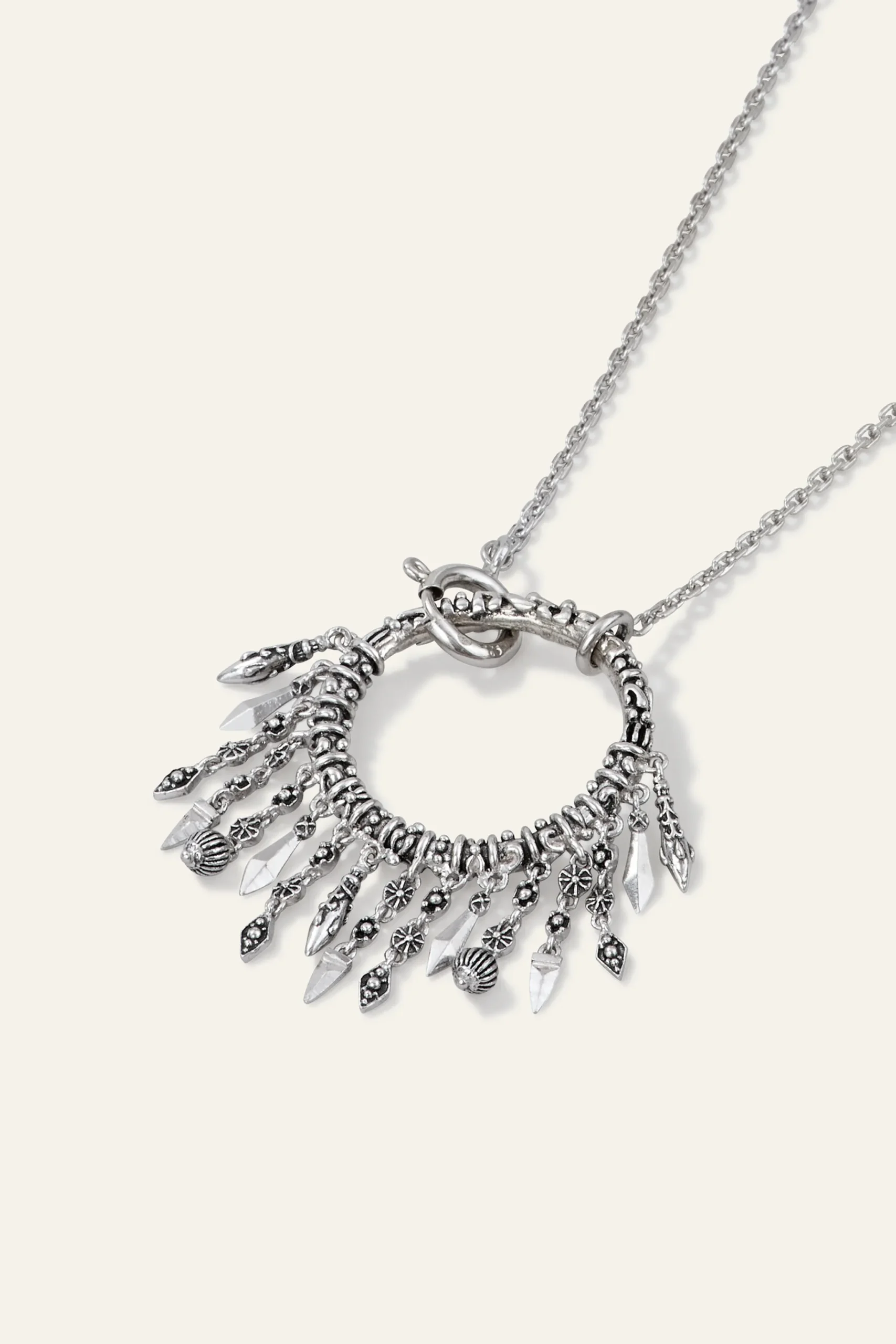 Ba&Sh LINA collar largo con aro GRIS Outlet