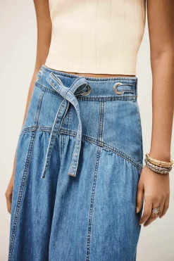 Ba&Sh LONIA falda midi AZUL Online
