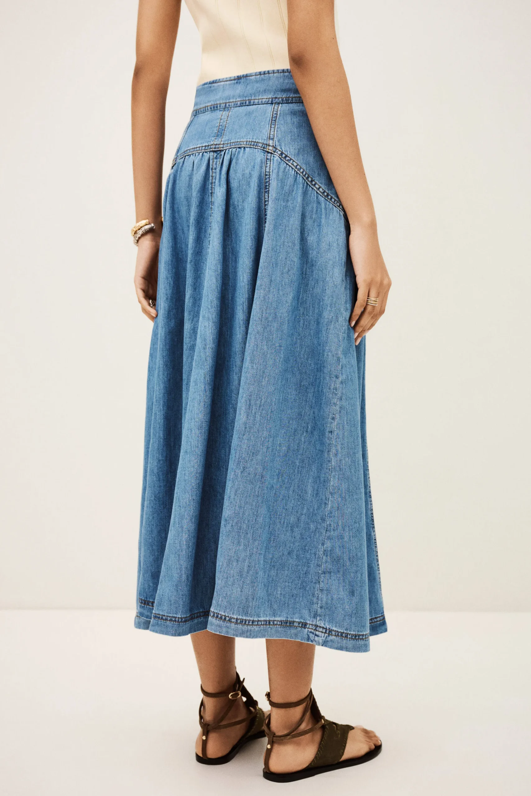 Ba&Sh LONIA falda midi AZUL Online