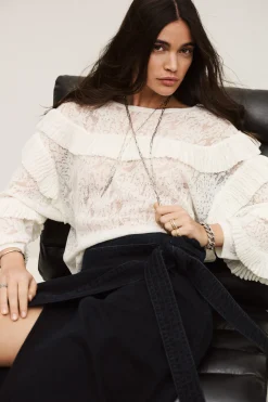 Ba&Sh LUCAS suéter de encaje oversize ECRU Outlet