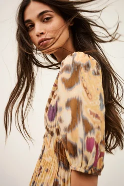 Ba&Sh MADELIA vestido midi estampado AMARILLO Discount