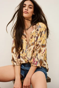 Ba&Sh MAELLE camisa estampada AMARILLO