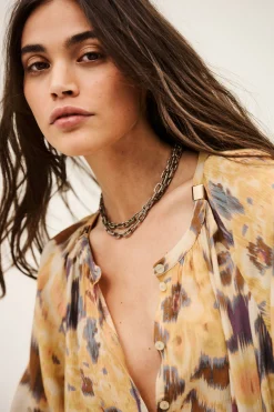 Ba&Sh MAELLE camisa estampada AMARILLO