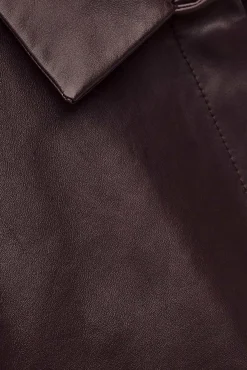 Ba&Sh MANITA chaqueta corta de cuero PÚRPURA New