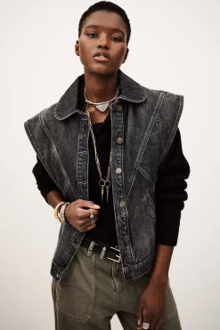 Ba&Sh MAX chaqueta vaquera oversize NEGRO Sale