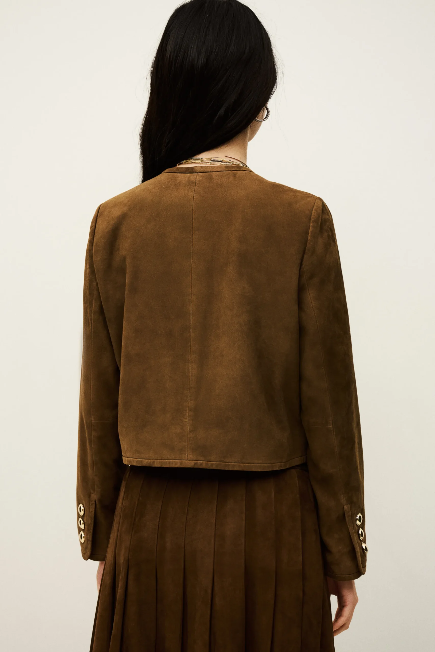 Ba&Sh MELLA chaqueta corta de ante MARRON Best