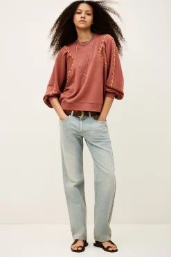 Ba&Sh MESTA sudadera bordada PINK Hot