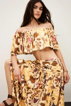 Ba&Sh MIACOMA falda midi estampada AMARILLO Discount