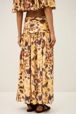 Ba&Sh MIACOMA falda midi estampada AMARILLO Discount
