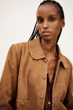 Ba&Sh MILAS chaqueta de corte recto MARRON Clearance