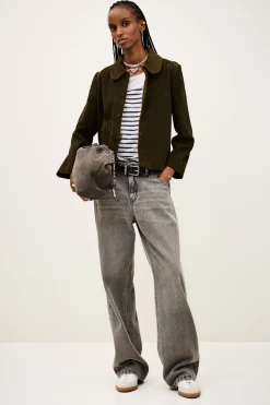 Ba&Sh MILAS chaqueta de corte recto VERDE Clearance