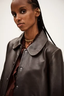 Ba&Sh MILOS chaqueta con cuello peter pan MARRON Online