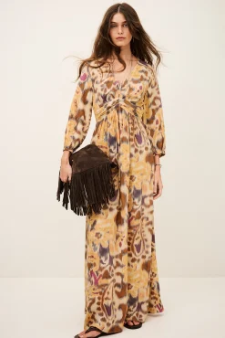 Ba&Sh MOLINA vestido maxi con espalda abierta AMARILLO Clearance