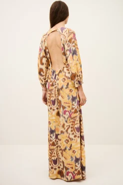 Ba&Sh MOLINA vestido maxi con espalda abierta AMARILLO Clearance