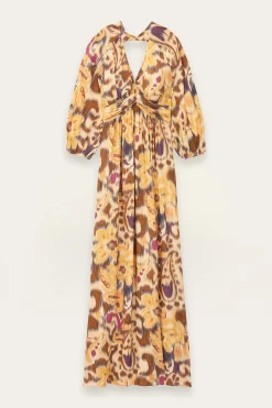 Ba&Sh MOLINA vestido maxi con espalda abierta AMARILLO Clearance