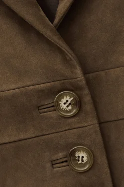 Ba&Sh MORFEO chaqueta de cuero terciopelo VERDE Clearance