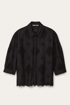 Ba&Sh MURIEL camisa de mangas /4 NEGRO Outlet