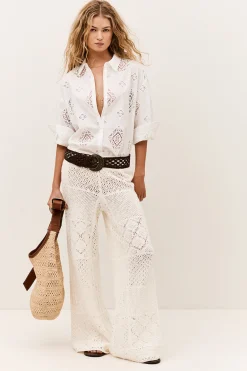 Ba&Sh MURIEL camisa de mangas /4 ECRU Clearance