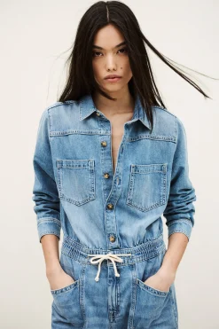 Ba&Sh MYRELLA mono vaquero cargo AZUL Best