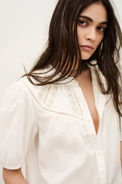 Ba&Sh NELLA camisa de algodón ECRU Outlet