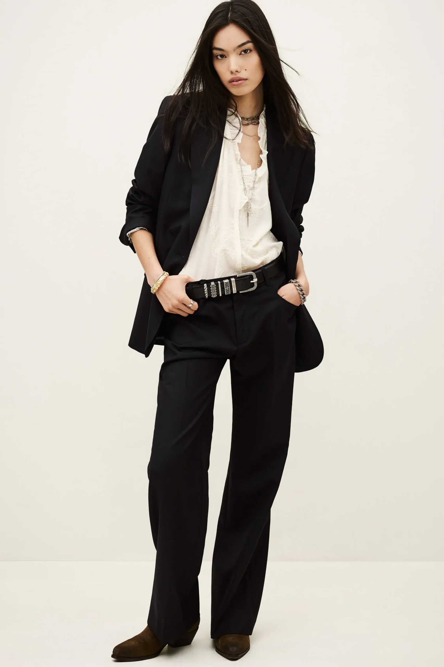 Ba&Sh NISHA blazer recta traje AZUL Hot